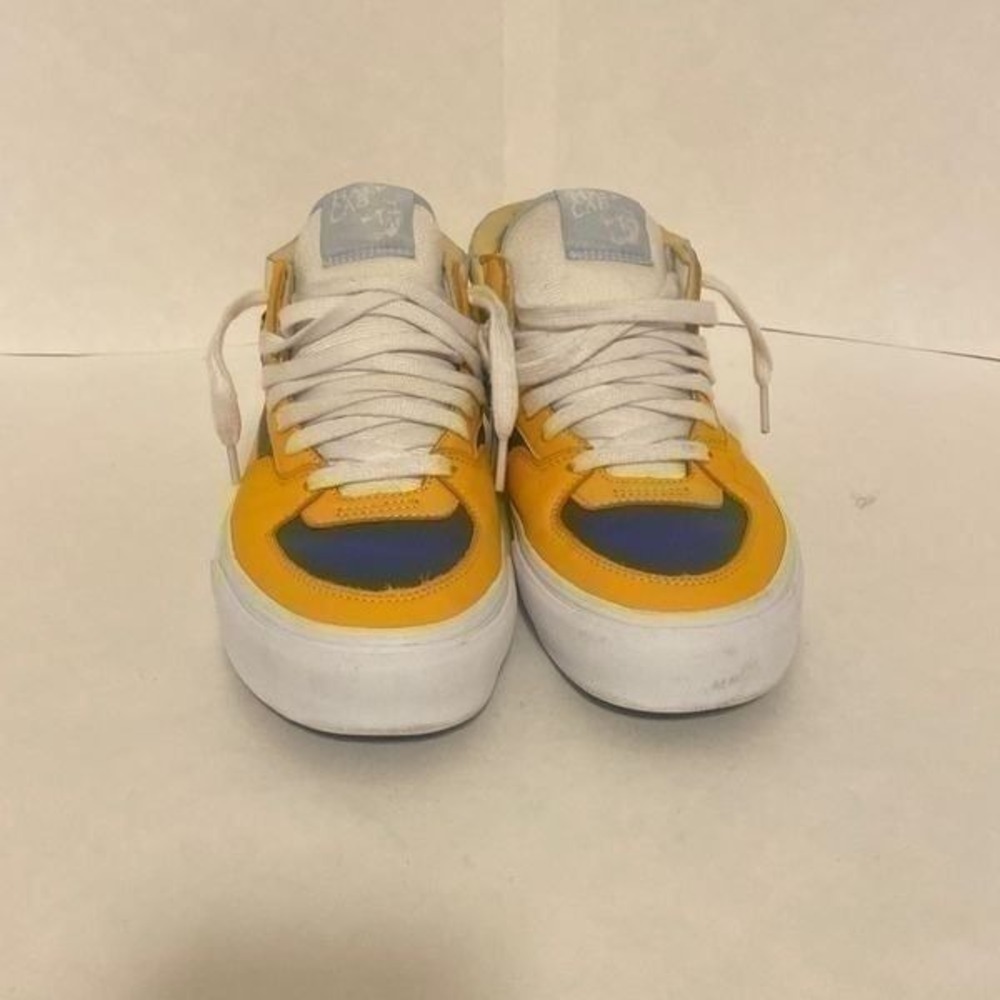 Vans Vault Half Cab EF VLT LX VN0A5HUS4GJ Gold Blue White Leather Size 9.5